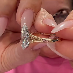 Dépôt pour commande personnalisée - Bague en diamant de laboratoire champagne taille ovale 3,04 ct - Product Image 2