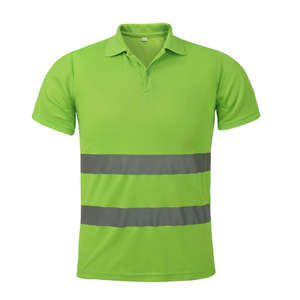 Polos réfléchissants haute visibilité à manches courtes, t-shirt de sécurité haute visibilité avec logo personnalisable à bas prix - Product Image 1