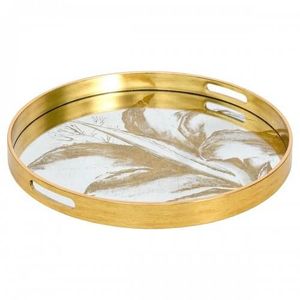 Hot Sale Excellent Gold Metal Decorative <b>Round</b> <b>Tray</b> Brass Shiny Embossed <b>Serving</b> <b>Tray</b> bar Ware <b>Serving</b> <b>Tray</b> in Customized - Product Image 4