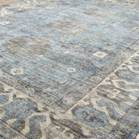 Handgefertigter Luxus-Teppich: Moderner, Rutschfester, Flauschiger, Bestickter Woll-Blumen-Teppich mit Niedrigem Flor, Orientalischer Stil, Maßgefertigt, Waschbar, für Schlafzimmer und Wohnzimmer
