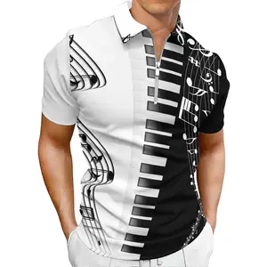 Summer Fashion Men's Polo Shirt Striped Hit Color Men's Clothing Zipper Short Sleeve Label Polo Shirts