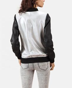 Veste en cuir d'agneau noir véritable de haute qualité, respirante, à manches complètes, col montant, veste d'automne en cuir véritable. - Product Image 4