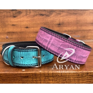 Collar de perro de cuero genuino de grano completo de lujo de diseñador de alta calidad, Collar cómodo y duradero para mascotas, Collar suave y resistente para perros y gatos - Product Image 1