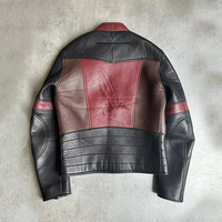 Desain US Hot: jaket kulit hitam mata bintang kepribadian, tren mode baru untuk pria gaya Tinggi