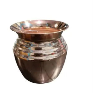 Stainless Steel High Copper Shinny Pooja Lota Or Health Beneficial Drinkware Uses Pure Copper Lota Ayurvedic Certified Lota - Product Image 1