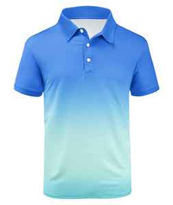 Polo pull décontracté d'été pour hommes 220Gsm Polyester respirant tissu tricoté à manches courtes t-shirt avec col tournant polos - Product Image 1