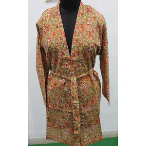 Bata Kimono Floral para Mujer, Estampado a Mano, 100% Algodón, Tejido Suave, Estilo Casual, Talla XS, para Familias, Lote al por Mayor - Product Image 6