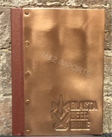 Fabricants exportateurs de carnets de menu en cuir véritable bronze personnalisés, dossiers de factures d'hôtel, avec logo personnalisé, marque M&Z IMPORTS, certifiés ISO