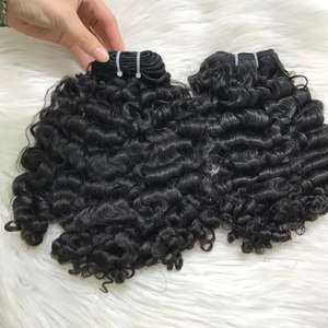 Burmese One Donor Virgin Hair Bundle Raw Black Jerry Curl <b>Toupee</b> for Black Women - Product Image 4