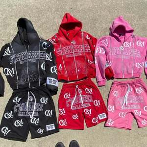 Ensemble de shorts en molleton de coton 100% respirant et léger respectueux de l'environnement avec des conceptions imprimées personnalisées saison estivale - Product Image 5