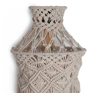 Abat-jour bohème personnalisé en macramé Lustre fait main en cordon de coton écologique pour la décoration intérieure Occasions de baptême de marque privée - Product Image 3