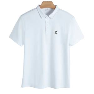 Polo de algodón de tela personalizada, Polo informal de golf ajustado de color sólido para hombre - Product Image 6