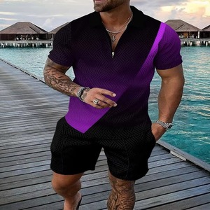 Oversized <b>Men's</b> Fashion <b>Summer</b> V neck Casual <b>Men</b> Clothing Two Piece Set Shorts <b>Summer</b> <b>Shirt</b> and Short Set <b>Men</b> - Product Image 6