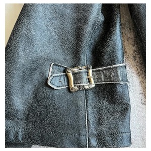 Veste en toile en cuir véritable vieilli vintage fermeture éclair imperméable Streetwear Techwear vêtements pour hommes - Product Image 5