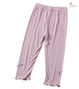 Leggings con lazo para niñas y niños al por mayor, pantalones elásticos, pantalones de lona para niños, ropa informal de Primavera de longitud completa, ecológica - Product Image 1