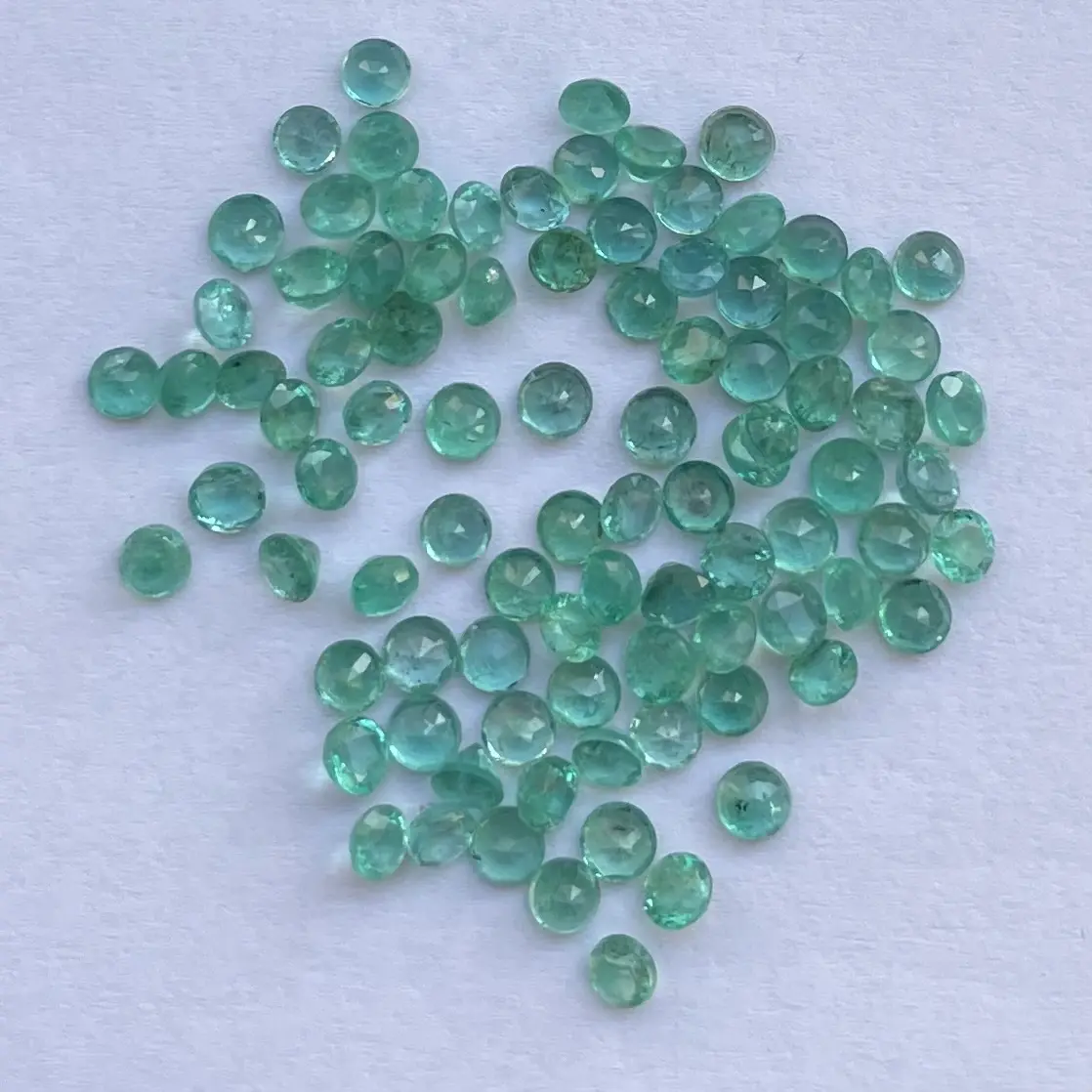 2mm 3mm 4mm naturale prezioso smeraldo zambiano sfaccettato taglio rotondo gemma prezzo all'ingrosso pietra preziosa gioielli gemme lustro buona