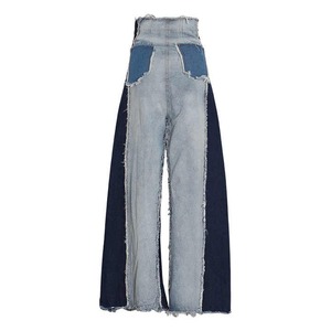 Casual Loose Fit Frayed <b>Denim</b> Wide Leg Jeans High Waisted Baggy Blue Jeans For Women Straight Cut Urban Streetwear Pants - Product Image 6
