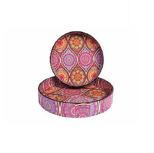 Plateau en bois rond tendance Meena imprimé vente chaude hôtel café Bar boissons plateau de service bonne qualité verre à eau plateau de bureau - Product Image 3