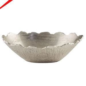 L'argent de luxe de bol de portion de bords de fleur de conception fini pour la maison - Product Image 3