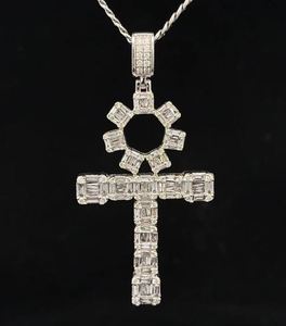Pendentif Ankh en or blanc 14k et diamant Moissanite VVS 925 plaqué or et argent meilleur prix pour les femmes - Product Image 1