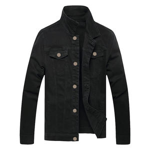 Veste en jean 100 % coton personnalisée avec logo imprimé pour homme – Style vintage, hiver, décontractée, couleur unie, coupe-vent, respirante, boutonnée - Product Image 1