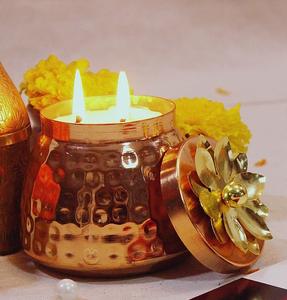 Tarro de vela de lujo de Metal decorativo para el hogar con tapa de madera para el hogar, sala de estar, decoración de mesa, tarro de vela redondo dorado - Product Image 4