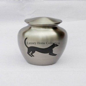 Nouveau chat gravé Design dernière arrivée cendres funéraires urnes et pots couleur argent étain coulé en miroir poli urnes et bocaux - Product Image 2