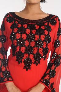 ผ้าจอร์เจียแบบอิสลามปักเย็บสีแดง - Product Image 3