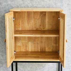 KTB68161 Mueble Decorativo de 60x35x120cm, Mueble de Lujo Moderno de Madera de Caucho Antigua con Estructura de Hierro para Sala de Estar - Product Image 6