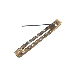 Porte-bâton d'encens en bois de manguier sculpté à la main plateau attrape-cendres support en bois Agarbatti pour parfum de maison et utilisation de méditation - Product Image 1