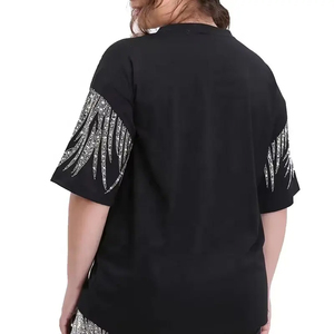 Chándales elegantes con diamantes de imitación para mujer, venta al por mayor, conjunto de Jogger de nuevo diseño, ropa de calle, conjunto informal de dos piezas - Product Image 4