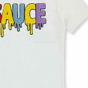 Fourniture directe d'usine en nouveau stock T-shirt brodé Nouveau design T-shirt brodé de couleur unie - Product Image 6