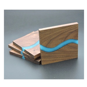 Posavasos único de madera y resina, posavasos redondo hecho a mano con textura natural para taza de té - Product Image 5