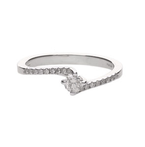 Bague en or jaune 14 carats plaqué rhodium avec tige torsadée et diamant naturel central serti à griffes, élégante et scintillante, pour femme - Product Image 3