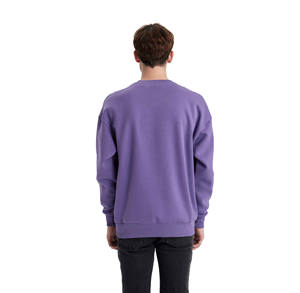 Sudadera de lana de algodón 100% personalizada para hombre, cuello redondo, manga larga, diseño novedoso para la temporada de invierno, colocación del logotipo frontal, patrón sólido - Product Image 3