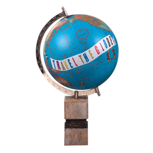 Globe de bureau sophistiqué en métal avec des tons de couleur vintage et une patine vieillie pour une charmante décoration intérieure moderne ou rétro - Product Image 2
