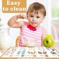 Ensemble de 6 sets de table éducatifs pour enfants d'âge préscolaire, sets de table en plastique bohème, sets de table Montessori pour enfants en bas âge