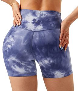 Shorts de sport pour femmes à taille haute, super doux, extensibles, imprimés tie-dye, pour le yoga, la course à pied, la salle de sport, à taille haute - Product Image 4
