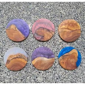 Multicoloured PROTECT Quality Wood & Resin Coasters Square & <b>Round</b> Epoxy Decorative <b>Mats</b> & Pads - Product Image 1