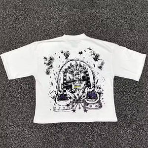 เสื้อยืดสตรีทแวร์วินเทจพิมพ์ลายกราฟิกคุณภาพสูงสำหรับผู้ชายปี 2025 ฮิปฮอป 220 กรัม ผ้าฝ้าย 100% ทรงปกติ - Product Image 4