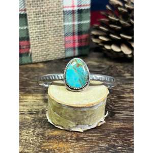 Southwest #20 Kingman Turquoise & Sterling <b>Silver</b> <b>Cuff</b> <b>Bracelet</b> Fashion Jewelry for Men & Women - Product Image 1