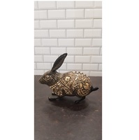 Estatua artística de Metal y latón para decoración del hogar, estatua de Leones artesanales, acabado de alta calidad, tamaño pequeño, escultura de Jaguar, Exportación