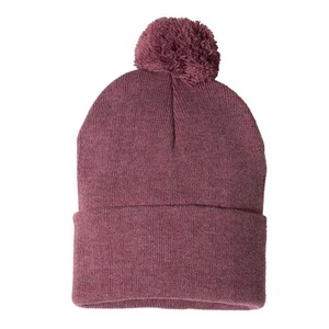 Bonnet en tricot jacquard avec pompon pour le football le sport acrylique d'hiver personnalisé - Product Image 6