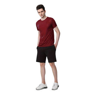 2025 nueva moda etiqueta personalizada hombres 2 piezas conjunto doble Color liso gimnasio desgaste nuevo manga corta y conjunto corto para hombres con OEM - Product Image 1