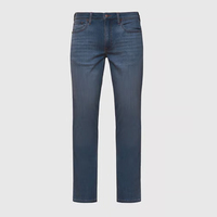 Jean droit taille haute extensible Ralston coupe slim régulière en fil teint gris béton respirant pour hommes grands – Style urbain