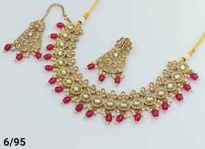Fashion Latest Choker Design Traditional <b>Gold</b> Plated Necklace <b>Jewellery</b> <b>Set</b> for Women - Product Image 4