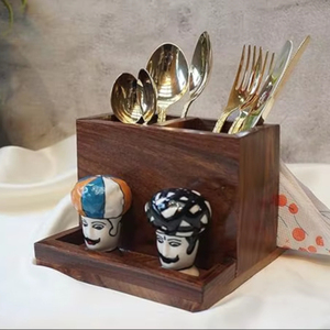 Cubiertos de madera ecológicos hechos de madera natural para almacenamiento de cocina y mesa de comedor - Product Image 1