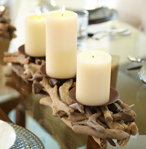 Bougeoir en bois flotté de table salon décor à la maison sur mesure fête de mariage événement décoration bougeoir - Product Image 5