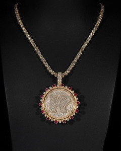 จี้เพชรโมอิส925หรูใส่ได้ทุกเพศจี้ฮิปฮอปประดับด้วยตัวอักษร K สำหรับเครื่องประดับผู้ชายและผู้หญิง - Product Image 1