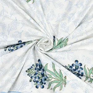 Draps en coton 100% imprimés au bloc, directement de l'usine en Inde, pour les commandes en gros, linge de lit en coton imprimé au bloc traditionnel, vente en gros - Product Image 3